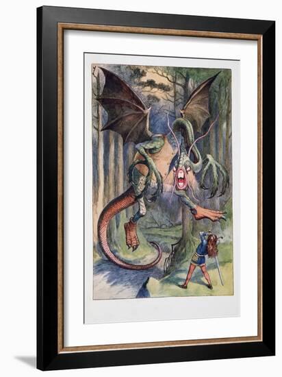 Illustration for Alice's Adventures in Wonderland & through the Looking-Glass & What Alice Found Th-John Tenniel-Framed Giclee Print