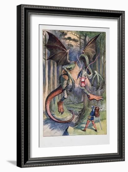 Illustration for Alice's Adventures in Wonderland & through the Looking-Glass & What Alice Found Th-John Tenniel-Framed Giclee Print