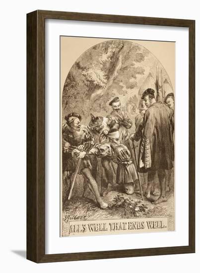 Illustration for All's Well That Ends Well, from 'The Illustrated Library Shakespeare', Published…-Sir John Gilbert-Framed Giclee Print