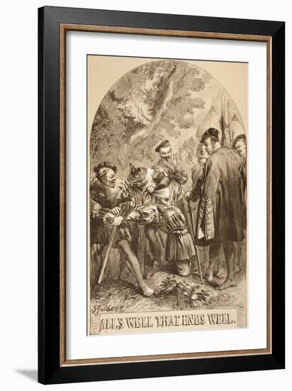 Illustration for All's Well That Ends Well, from 'The Illustrated Library Shakespeare', Published…-Sir John Gilbert-Framed Giclee Print