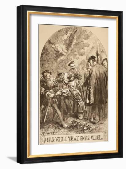 Illustration for All's Well That Ends Well, from 'The Illustrated Library Shakespeare', Published…-Sir John Gilbert-Framed Giclee Print