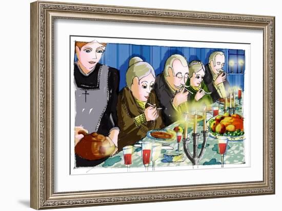 Illustration for “” Babette's Feast”” by Karen Blixen (Babette's Feast) Drawing by Patrizia Laporta-Patrizia La Porta-Framed Giclee Print