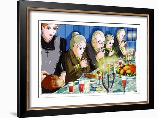 Illustration for “” Babette's Feast”” by Karen Blixen (Babette's Feast) Drawing by Patrizia Laporta-Patrizia La Porta-Framed Giclee Print