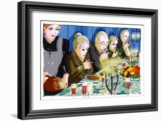 Illustration for “” Babette's Feast”” by Karen Blixen (Babette's Feast) Drawing by Patrizia Laporta-Patrizia La Porta-Framed Giclee Print