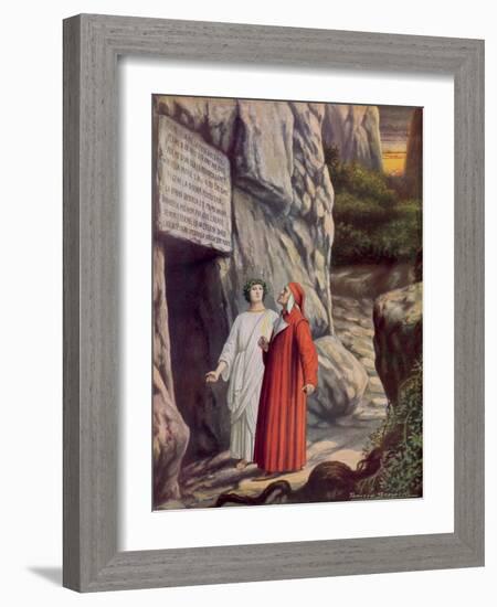 Illustration for Dante's Divine Comedy-Tancredi Scarpelli-Framed Giclee Print