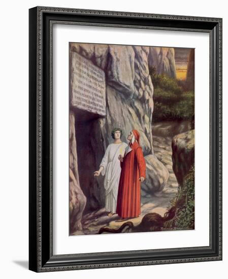 Illustration for Dante's Divine Comedy-Tancredi Scarpelli-Framed Giclee Print