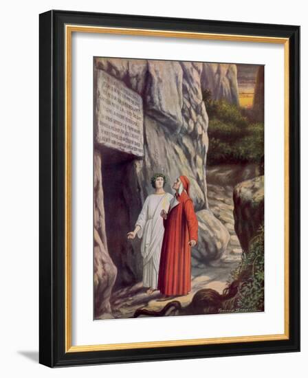 Illustration for Dante's Divine Comedy-Tancredi Scarpelli-Framed Giclee Print