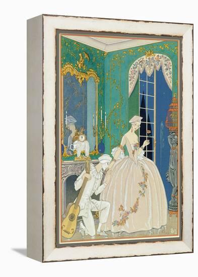 Illustration for 'Fetes Galantes' by Paul Verlaine (1844-96) 1923 (Pochoir Print)-Georges Barbier-Framed Premier Image Canvas