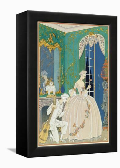 Illustration for 'Fetes Galantes' by Paul Verlaine (1844-96) 1923 (Pochoir Print)-Georges Barbier-Framed Premier Image Canvas