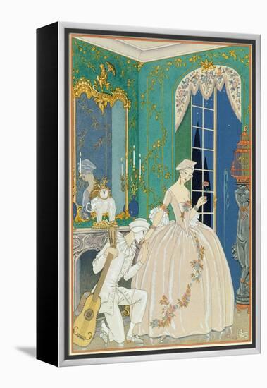 Illustration for 'Fetes Galantes' by Paul Verlaine (1844-96) 1923 (Pochoir Print)-Georges Barbier-Framed Premier Image Canvas