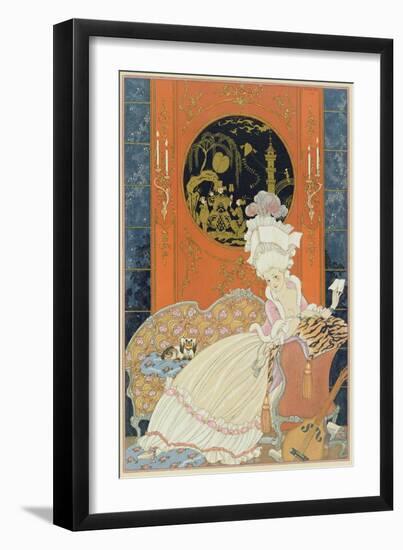 Illustration for 'Fetes Galantes' by Paul Verlaine (1844-96) 1928 (Pochoir Print)-Georges Barbier-Framed Giclee Print