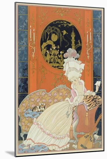 Illustration for 'Fetes Galantes' by Paul Verlaine (1844-96) 1928 (Pochoir Print)-Georges Barbier-Mounted Giclee Print