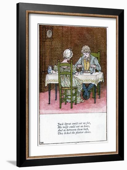 Illustration for Jack Sprat Could Eat No Fat, Kate Greenaway (1846-190)-Catherine Greenaway-Framed Giclee Print