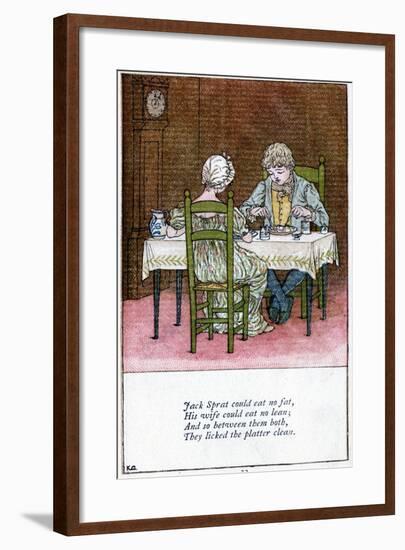 Illustration for Jack Sprat Could Eat No Fat, Kate Greenaway (1846-190)-Catherine Greenaway-Framed Giclee Print