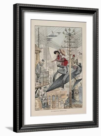 Illustration for Le Vingtième Siècle: La Vie Électrique-Albert Robida-Framed Giclee Print