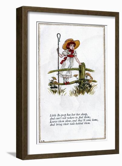 Illustration for Little Bo-Peep Has Lost Her Sheep, Kate Greenaway-Catherine Greenaway-Framed Giclee Print