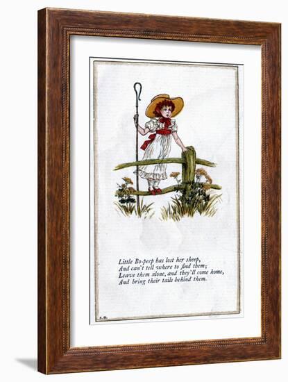 Illustration for Little Bo-Peep Has Lost Her Sheep, Kate Greenaway-Catherine Greenaway-Framed Giclee Print