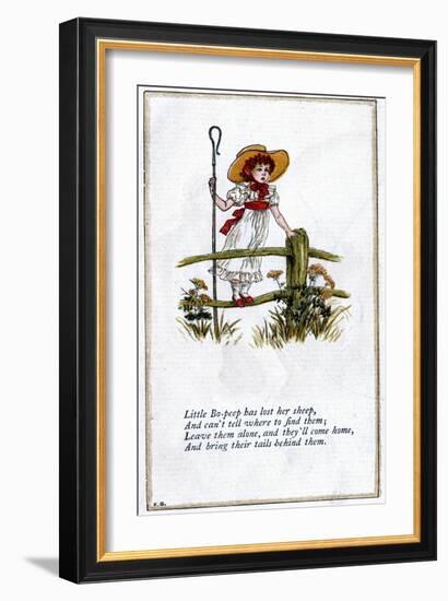 Illustration for Little Bo-Peep Has Lost Her Sheep, Kate Greenaway-Catherine Greenaway-Framed Giclee Print