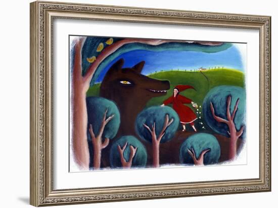 Illustration for Little Red Riding Hood (Pastel)-Patrizia La Porta-Framed Giclee Print