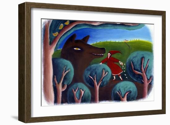 Illustration for Little Red Riding Hood (Pastel)-Patrizia La Porta-Framed Giclee Print