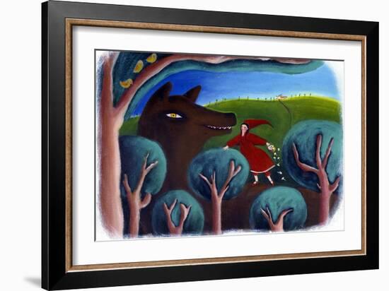Illustration for Little Red Riding Hood (Pastel)-Patrizia La Porta-Framed Giclee Print