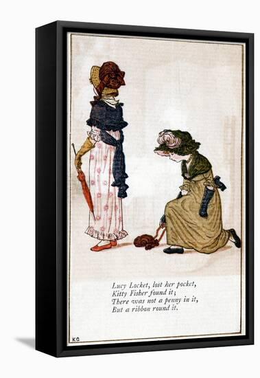 Illustration for Lucy Locket, Lost Her Purse, Kate Greenaway (1846-190)-Catherine Greenaway-Framed Premier Image Canvas