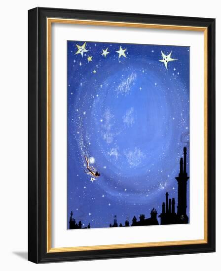 Illustration for 'Peter Pan' by J.M. Barrie-Anne Grahame Johnstone-Framed Giclee Print