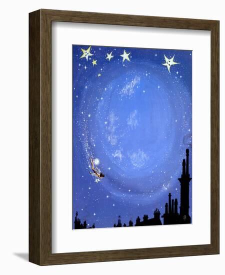 Illustration for 'Peter Pan' by J.M. Barrie-Anne Grahame Johnstone-Framed Giclee Print