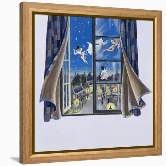 Illustration for 'Peter Pan' by J.M. Barrie-Anne Grahame Johnstone-Framed Premier Image Canvas