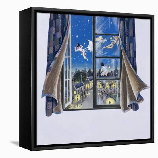 Illustration for 'Peter Pan' by J.M. Barrie-Anne Grahame Johnstone-Framed Premier Image Canvas