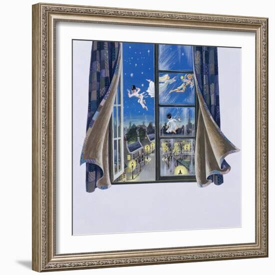 Illustration for 'Peter Pan' by J.M. Barrie-Anne Grahame Johnstone-Framed Giclee Print