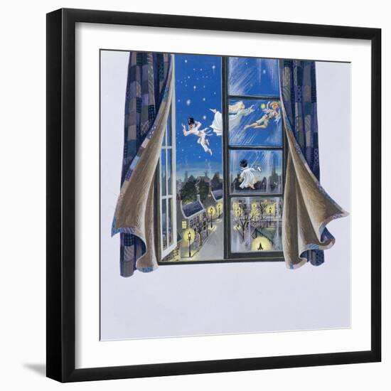 Illustration for 'Peter Pan' by J.M. Barrie-Anne Grahame Johnstone-Framed Giclee Print