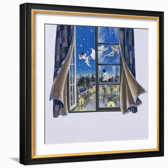 Illustration for 'Peter Pan' by J.M. Barrie-Anne Grahame Johnstone-Framed Giclee Print