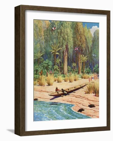 Illustration for Robinson Crusoe-Howard Davie-Framed Giclee Print