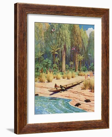 Illustration for Robinson Crusoe-Howard Davie-Framed Giclee Print