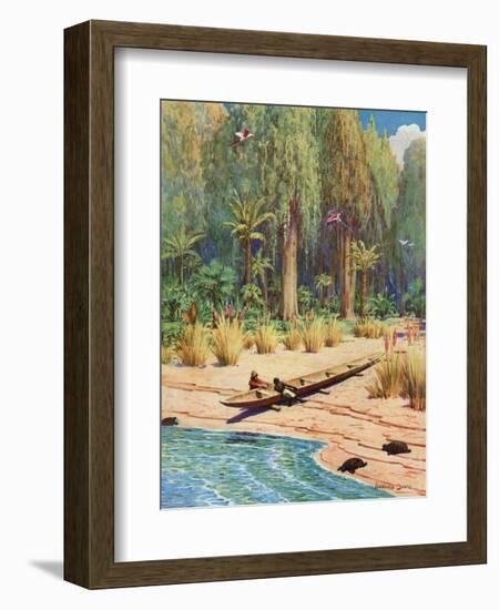 Illustration for Robinson Crusoe-Howard Davie-Framed Giclee Print