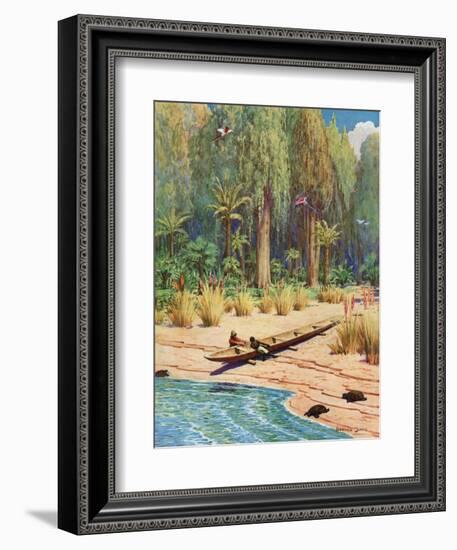 Illustration for Robinson Crusoe-Howard Davie-Framed Giclee Print