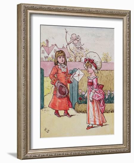 Illustration for 'St. Valentines Day' 1914-Kate Greenaway-Framed Giclee Print