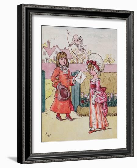 Illustration for 'St. Valentines Day' 1914-Kate Greenaway-Framed Giclee Print