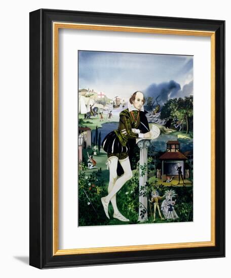 Illustration for the Cover of 'Finding Out, Shakespeare's World', Published by Purnell and Sons…-Janet and Anne Johnstone-Framed Giclee Print