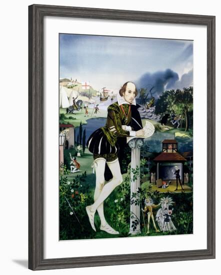 Illustration for the Cover of 'Finding Out, Shakespeare's World', Published by Purnell and Sons…-Janet and Anne Johnstone-Framed Giclee Print