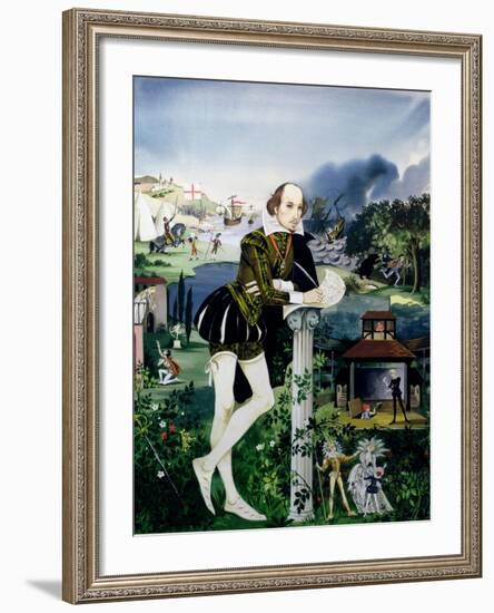 Illustration for the Cover of 'Finding Out, Shakespeare's World', Published by Purnell and Sons…-Janet and Anne Johnstone-Framed Giclee Print