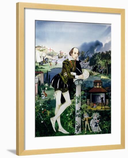 Illustration for the Cover of 'Finding Out, Shakespeare's World', Published by Purnell and Sons…-Janet and Anne Johnstone-Framed Giclee Print