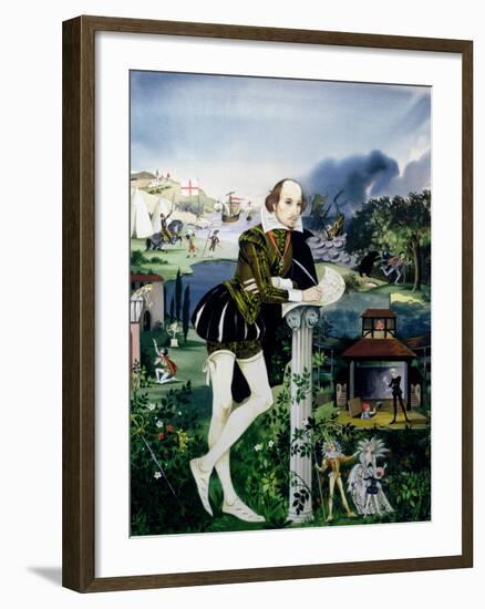 Illustration for the Cover of 'Finding Out, Shakespeare's World', Published by Purnell and Sons…-Janet and Anne Johnstone-Framed Giclee Print