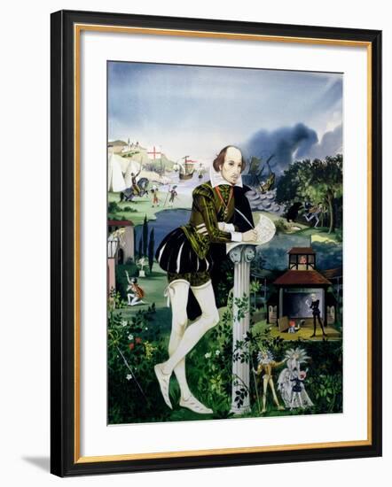 Illustration for the Cover of 'Finding Out, Shakespeare's World', Published by Purnell and Sons…-Janet and Anne Johnstone-Framed Giclee Print