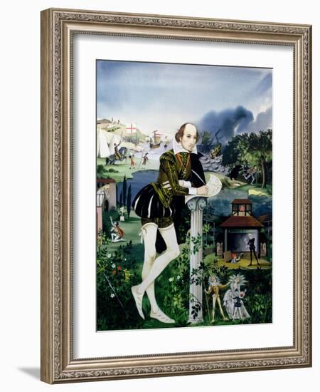 Illustration for the Cover of 'Finding Out, Shakespeare's World', Published by Purnell and Sons…-Janet and Anne Johnstone-Framed Giclee Print