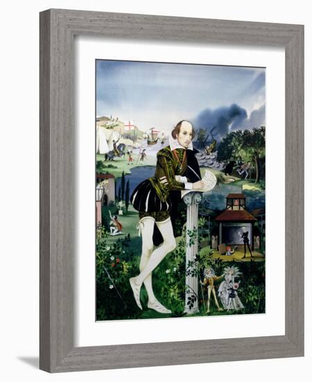 Illustration for the Cover of 'Finding Out, Shakespeare's World', Published by Purnell and Sons…-Janet and Anne Johnstone-Framed Giclee Print