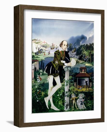 Illustration for the Cover of 'Finding Out, Shakespeare's World', Published by Purnell and Sons…-Janet and Anne Johnstone-Framed Giclee Print