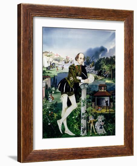 Illustration for the Cover of 'Finding Out, Shakespeare's World', Published by Purnell and Sons…-Janet and Anne Johnstone-Framed Giclee Print