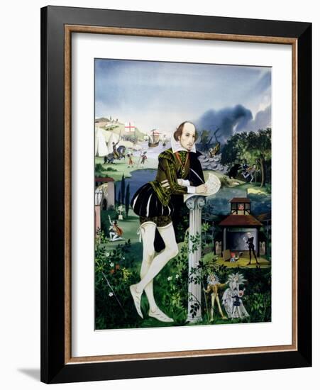 Illustration for the Cover of 'Finding Out, Shakespeare's World', Published by Purnell and Sons…-Janet and Anne Johnstone-Framed Giclee Print